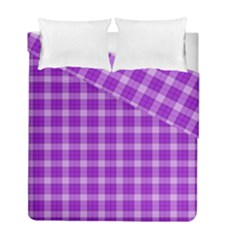 Purple Plaid Tartan 3 Duvet Cover Double Side (Full/ Double Size) from ArtsNow.com