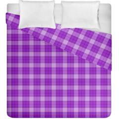 Purple Plaid Tartan 3 Duvet Cover Double Side (King Size) from ArtsNow.com