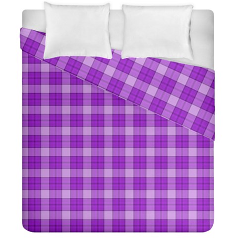 Purple Plaid Tartan 3 Duvet Cover Double Side (California King Size) from ArtsNow.com