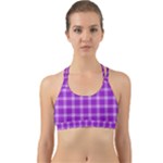 Purple Plaid Tartan 3 Back Web Sports Bra