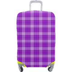 Purple Plaid Tartan 3 Luggage Cover (Large) from ArtsNow.com