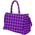 Purple Plaid Tartan 3 Duffel Travel Bag