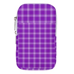 Purple Plaid Tartan 3 Waist Pouch (Large) from ArtsNow.com