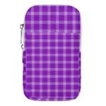 Purple Plaid Tartan 3 Waist Pouch (Large)