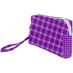 Purple Plaid Tartan 3 Wristlet Pouch Bag (Small) from ArtsNow.com