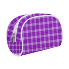 Purple Plaid Tartan 3 Make Up Case (Small) from ArtsNow.com