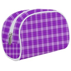 Purple Plaid Tartan 3 Make Up Case (Medium) from ArtsNow.com