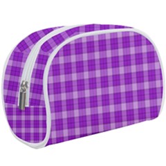 Purple Plaid Tartan 3 Make Up Case (Large) from ArtsNow.com