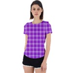 Purple Plaid Tartan 3 Back Cut Out Sport T-Shirt