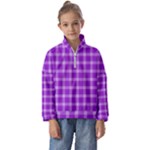 Purple Plaid Tartan 3 Kids  Half Zip Hoodie