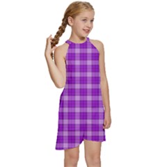 Kids  Halter Collar Waist Tie Chiffon Dress 