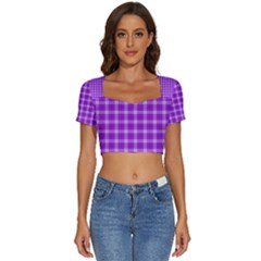 Short Sleeve Square Neckline Crop Top  