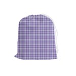 Purple Plaid Tartan 2 Drawstring Pouch (Large)