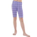 Purple Plaid Tartan 2 Kids  Mid Length Swim Shorts