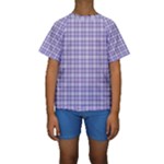 Purple Plaid Tartan 2 Kids  Short Sleeve Swimwear