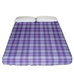 Purple Plaid Tartan 2 Fitted Sheet (Queen Size)