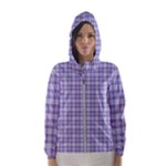 Purple Plaid Tartan 2 Women s Hooded Windbreaker