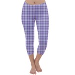 Purple Plaid Tartan 2 Capri Winter Leggings 