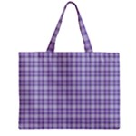 Purple Plaid Tartan 2 Zipper Mini Tote Bag