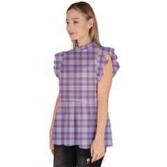 Ruffle Collar Short Sleeve Chiffon Top 