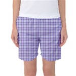 Purple Plaid Tartan 2 Women s Basketball Shorts