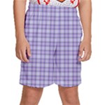 Purple Plaid Tartan 2 Kids  Basketball Shorts