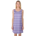 Purple Plaid Tartan 2 Sleeveless Satin Nightdress