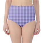 Purple Plaid Tartan 2 Classic High-Waist Bikini Bottoms