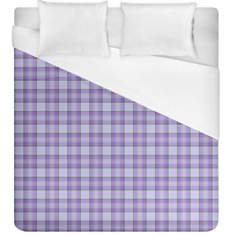 Purple Plaid Tartan 2 Duvet Cover (King Size) from ArtsNow.com