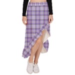 Purple Plaid Tartan 2 Asymmetrical Ruffle Hem Skirt 