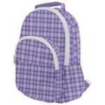 Purple Plaid Tartan 2 Rounded Multi Pocket Backpack