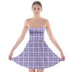 Purple Plaid Tartan 2 Strapless Bra Top Dress