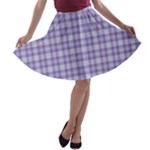 Purple Plaid Tartan 2 A-line Skater Skirt