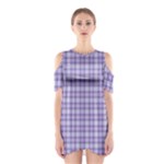 Purple Plaid Tartan 2 Shoulder Cutout One Piece Dress