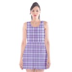 Purple Plaid Tartan 2 Scoop Neck Skater Dress