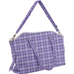 Purple Plaid Tartan 2 Canvas Crossbody Bag