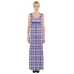 Purple Plaid Tartan 2 Thigh Split Maxi Dress