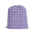 Purple Plaid Tartan 2 Drawstring Pouch (XL)