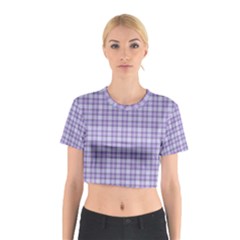 Purple Plaid Tartan 2 Cotton Crop Top from ArtsNow.com