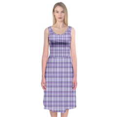 Purple Plaid Tartan 2 Midi Sleeveless Dress from ArtsNow.com