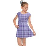 Purple Plaid Tartan 2 Kids  Cap Sleeve Dress