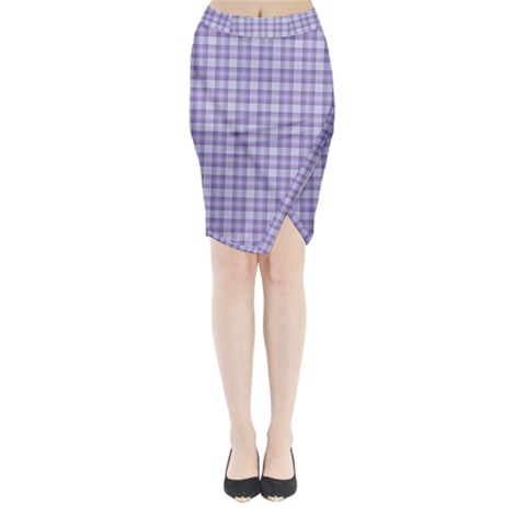 Purple Plaid Tartan 2 Midi Wrap Pencil Skirt from ArtsNow.com