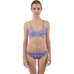 Purple Plaid Tartan 2 Wrap Around Bikini Set