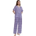 Short Sleeve Long Pants Satin Pajamas Set 