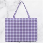 Purple Plaid Tartan 2 Zipper Medium Tote Bag