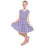 Purple Plaid Tartan 2 Kids  Short Sleeve Dress