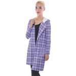 Purple Plaid Tartan 2 Hooded Pocket Cardigan