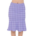 Purple Plaid Tartan 2 Short Mermaid Skirt