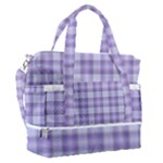 Purple Plaid Tartan 2 Sports Shoulder Bag with Shoes Compartment