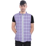 Purple Plaid Tartan 2 Men s Puffer Vest